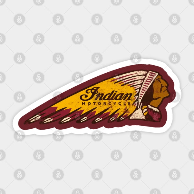 Retro Indian Motorcycle Sign Sticker by funkymonkeytees